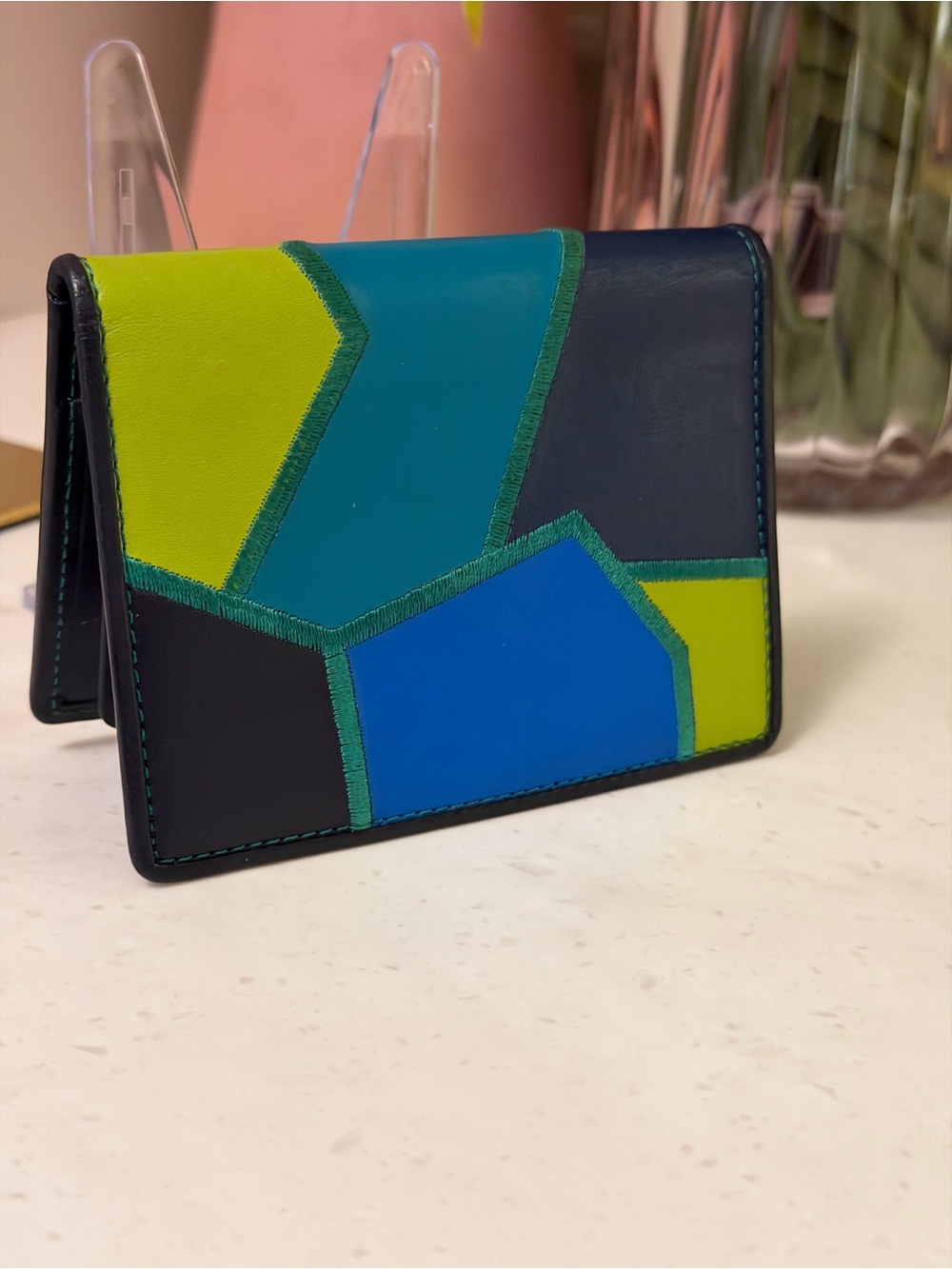 Yves Saint Laurent YSL Colorblock vintage leather Card Wallet